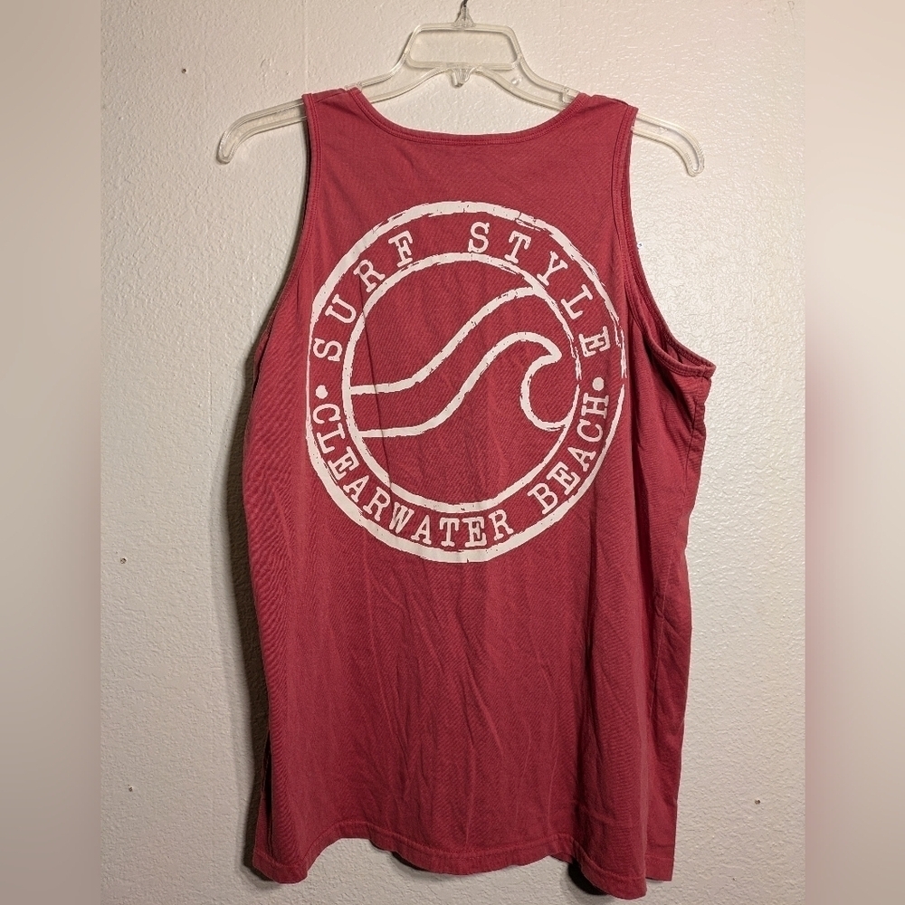 Surf Style Red Rash Guard with Wave Design Pre-owned Size Xl - Picture 2 of 7